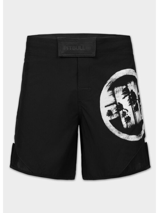 PITBULL PITBULL Szorty sportowe LOGO PALMS Czarny Regular Fit