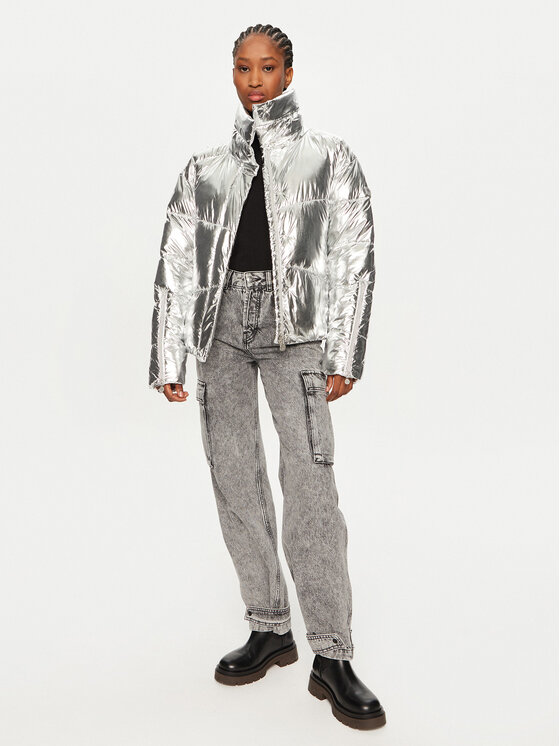 Frieda & Freddies Frieda & Freddies Prehodna jakna 3743 Srebrna Regular Fit
