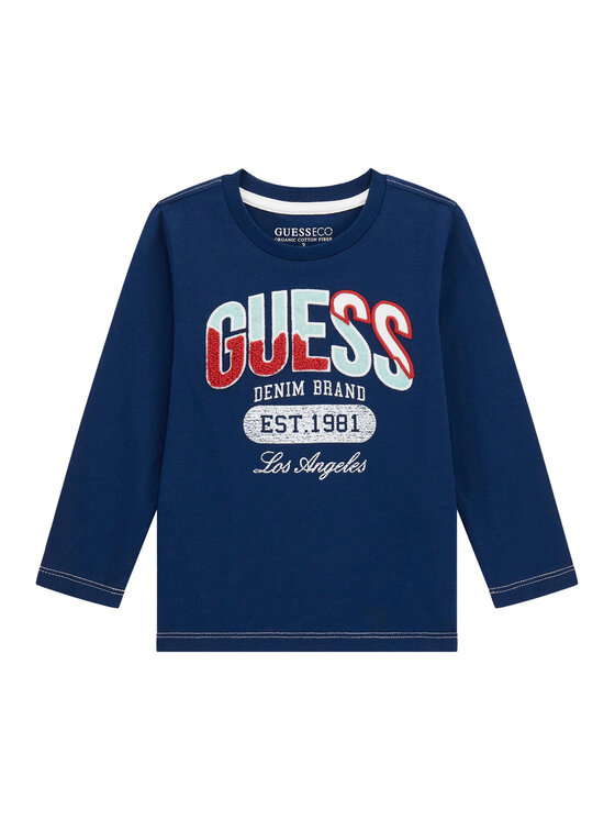 Guess Guess Bluse N5BI06 I3Z14 Dunkelblau Regular Fit