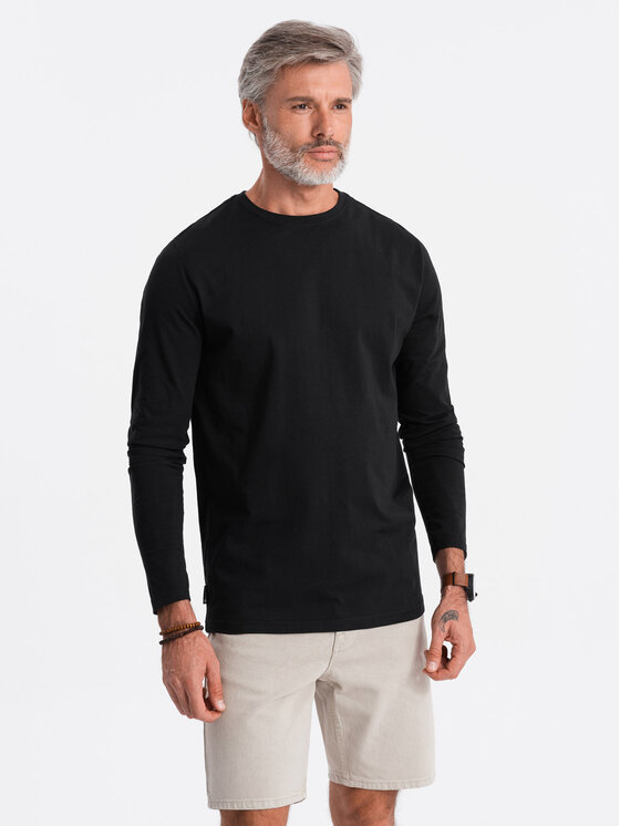 Ombre Ombre S dlouhým rukávem OM-LSBL-0106 Černá Regular Fit