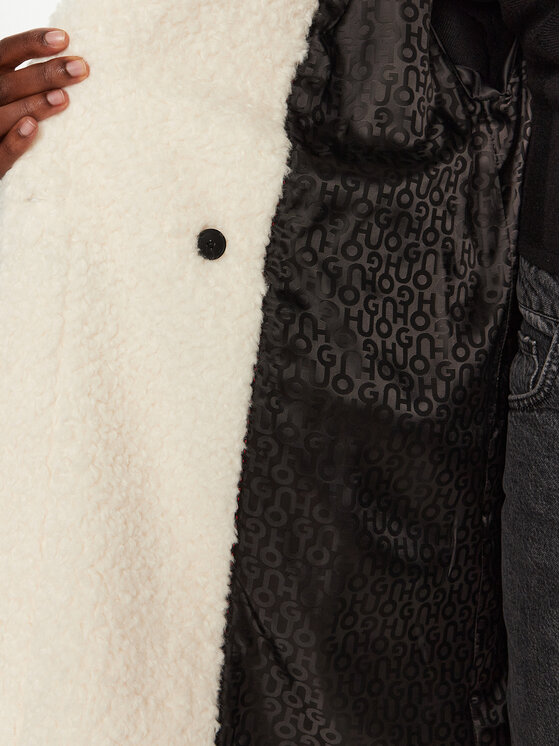 HUGO Hugo Cappotto in shearling Malite-1 50523262 Écru Oversize
