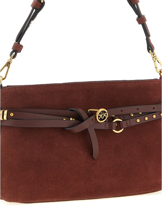 PINKO PINKO Torebka Bordeaux Lamb Leather Shoulder Bordowy