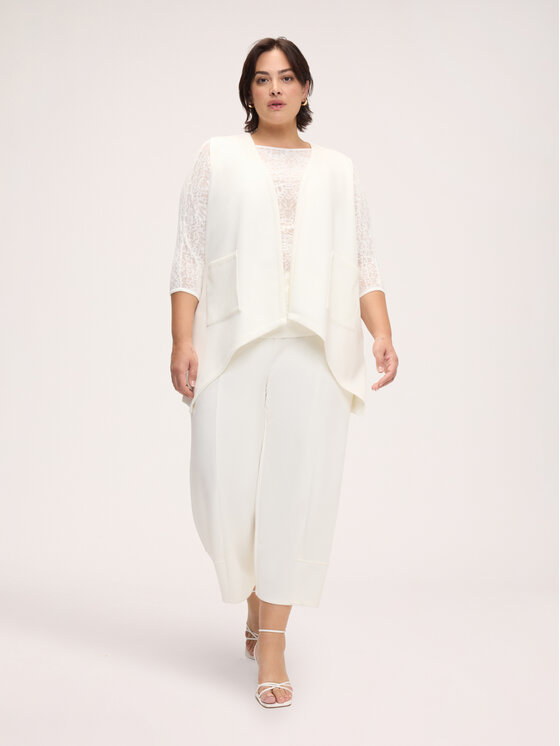 Fiorella Rubino Fiorella Rubino Spodnie materiałowe P800E000082N011 Biały Baggy Fit