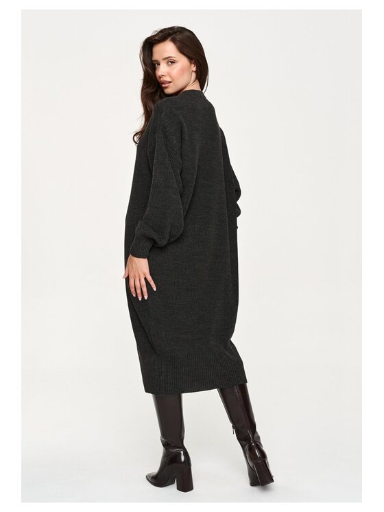 Makadamia Makadamia Sweter S180 Szary Loose Fit