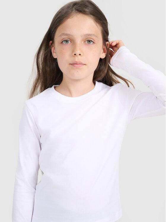4F 4F Bluzka BASIC+ Biały Slim Fit