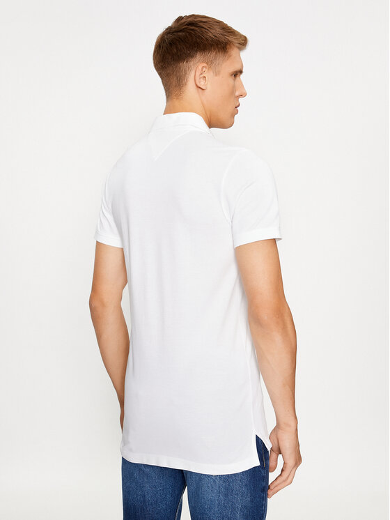 Tommy Jeans Tommy Jeans Тениска с яка и копчета Placket DM0DM15370 Бял Slim Fit