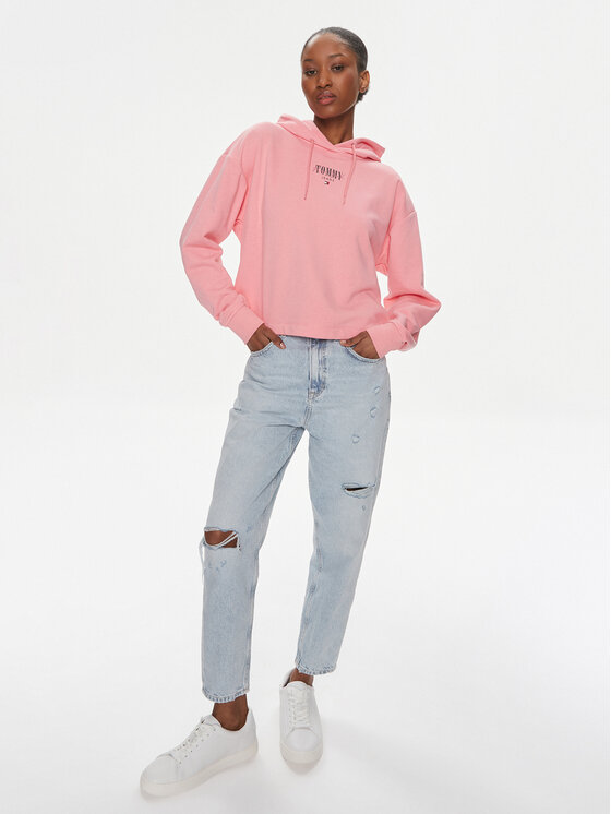 Tommy Jeans Tommy Jeans Majica dugih rukava Essential Logo DW0DW17797 Ružičasta Relaxed Fit