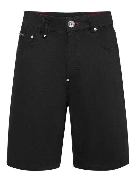 PHILIPP PLEIN PHILIPP PLEIN Szorty jeansowe 24335 Czarny Loose Fit