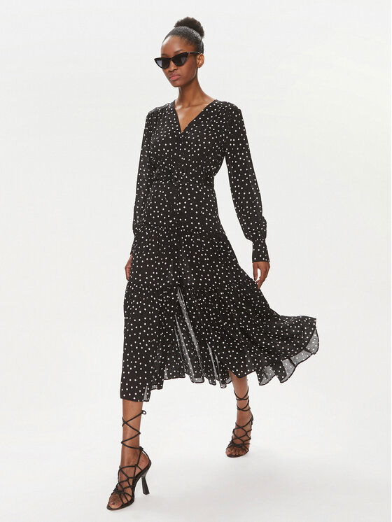 PINKO Pinko Košeľové šaty Isometria 101838 A0ZK Čierna Regular Fit