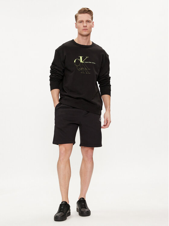 Calvin Klein Jeans Calvin Klein Jeans Džemperis Monogram Echo J30J325516 Juoda Regular Fit
