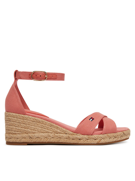 Tommy Hilfiger Tommy Hilfiger Εσπαντρίγιες Hemp Crossover Strap Wedge Espadrilles FW0FW09332 Ροζ