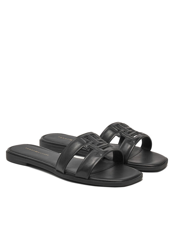 Tommy Hilfiger Tommy Hilfiger Şlapi Th Logo Strap Mule FW0FW08671 Negru