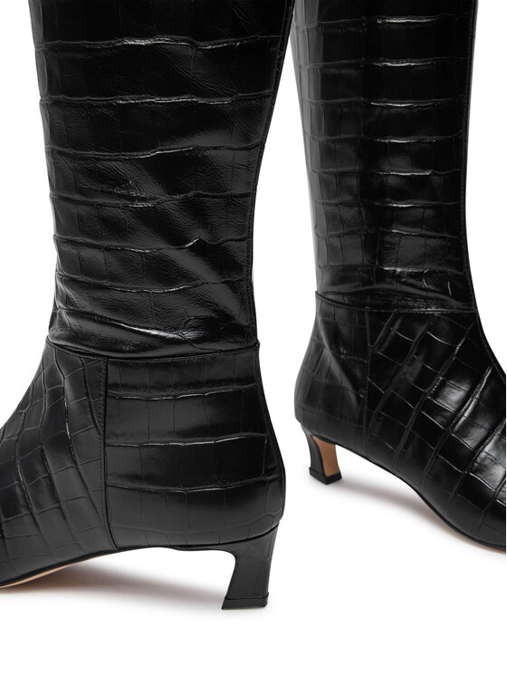 MICHAEL Michael Kors MICHAEL Michael Kors Чоботи Cosmo Crocodile Embossed Leather Boot 40F4CSMB5E Чорний