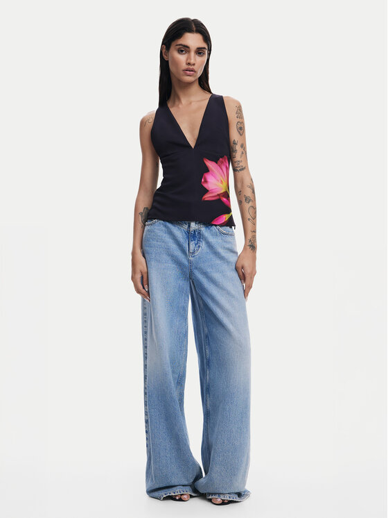 Desigual Desigual Μπλουζάκι 25SWBW09 Μαύρο Regular Fit
