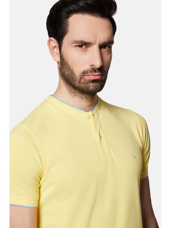 Lancerto Lancerto Polo Robbie PO073124000012 Żółty Regular Fit