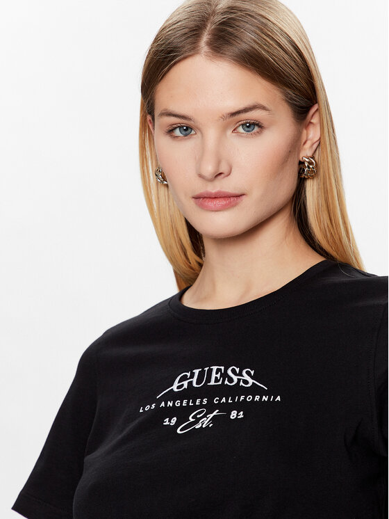 Guess Guess Tričko Piercing W3GI23 JA914 Čierna Boxy Fit