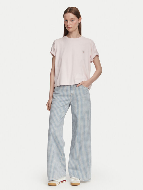 Guess Jeans Guess Jeans T-Shirt W4YI05 K8HM0 Różowy jasny Boxy Fit