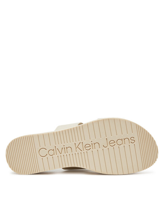 Calvin Klein Jeans Calvin Klein Jeans Şlapi Flatform Sandal Webbing In YW0YW01789 Écru