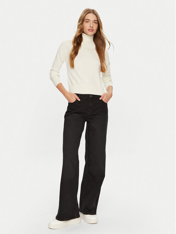 Guess Jeans Guess Jeans Krekls ar augstu apkakli W4BR15 Z3HO2 Écru Regular Fit