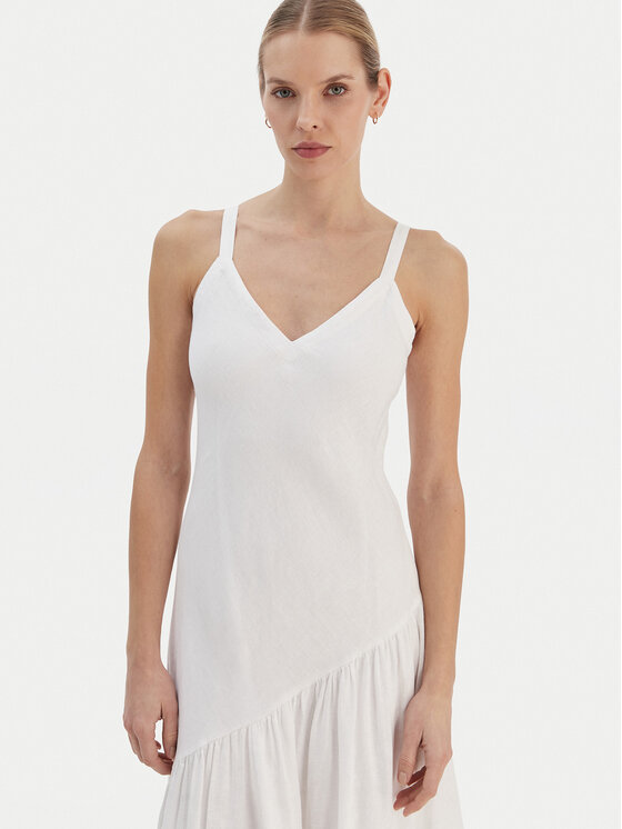 DKNY DKNY Rochie de vară P5JNCD88 Écru Regular Fit