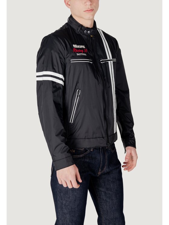 Blauer Blauer Kurtka skórzana CHELLMAN Czarny Regular Fit