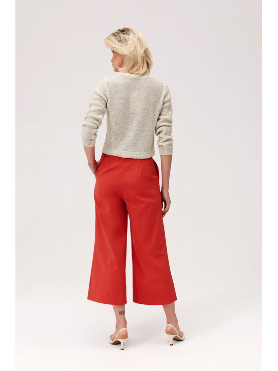 TOTU TOTU Spodnie damskie CULOTTE Koralowy Wide Leg