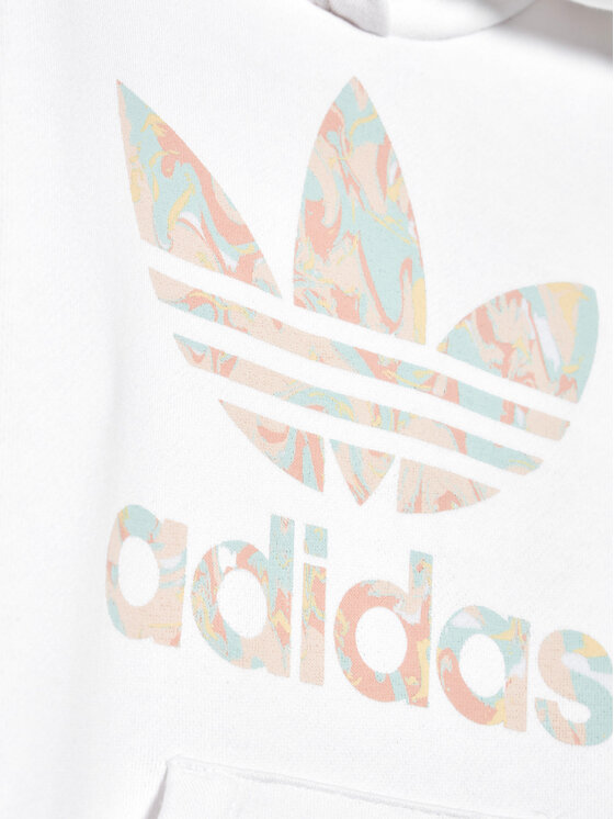 adidas Sweatshirt Marble Logo Graphic Print H22628 WeiB Regular Fit Modivo