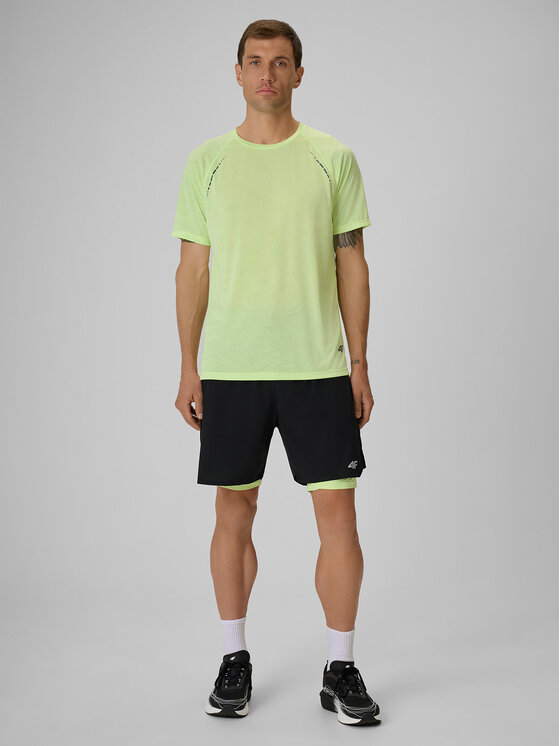 4F 4F Szorty sportowe RUNNING Czarny Regular Fit