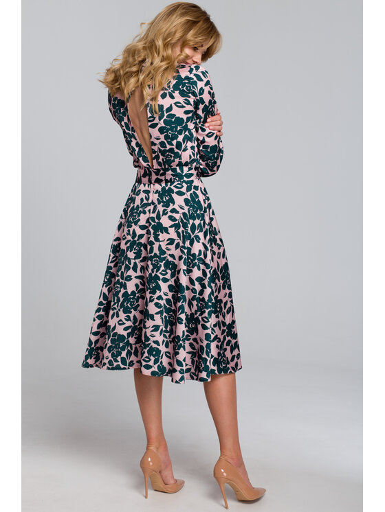 Makover Makover Vestito da giorno K084 Verde Regular Fit