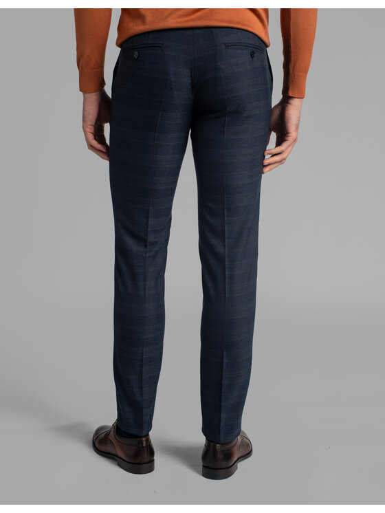 Borgio Borgio Spodnie garniturowe aldone_g Granatowy Slim Fit