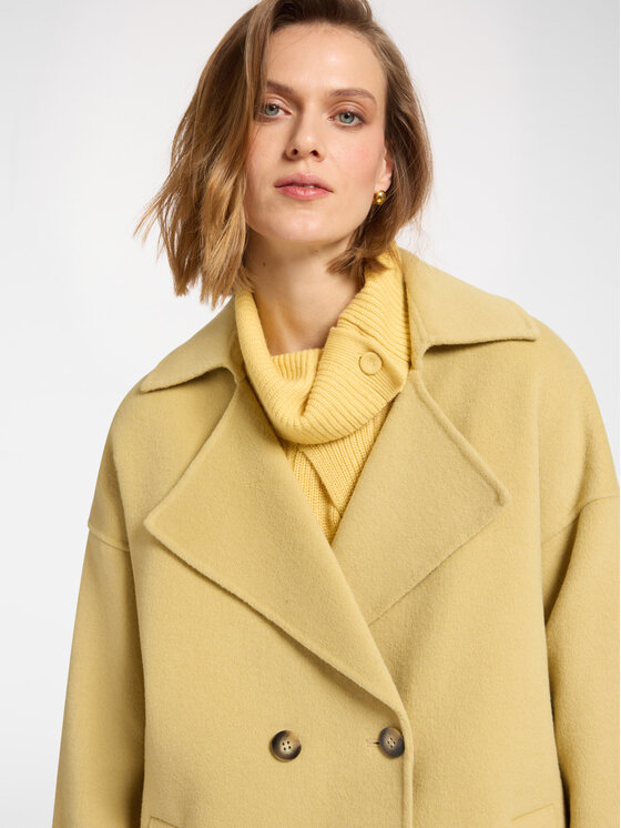 Elena Mirò Elena Mirò Cappotto 8081E000162N008 Giallo Regular Fit