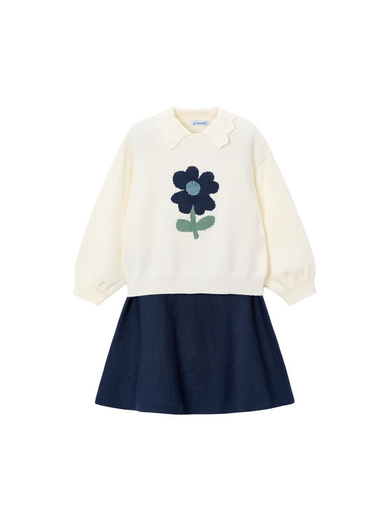 Mayoral Mayoral Komplet bluza i spódniczka 4932 Beżowy Regular Fit