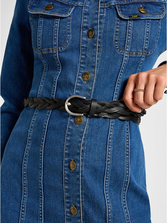 Lee Lee Pasek BRAIDED BELT Czarny