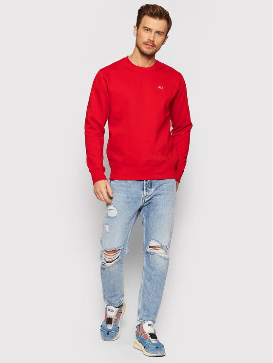 Tommy Jeans Tommy Jeans Pulóver Fleece DM0DM09591 Piros Regular Fit