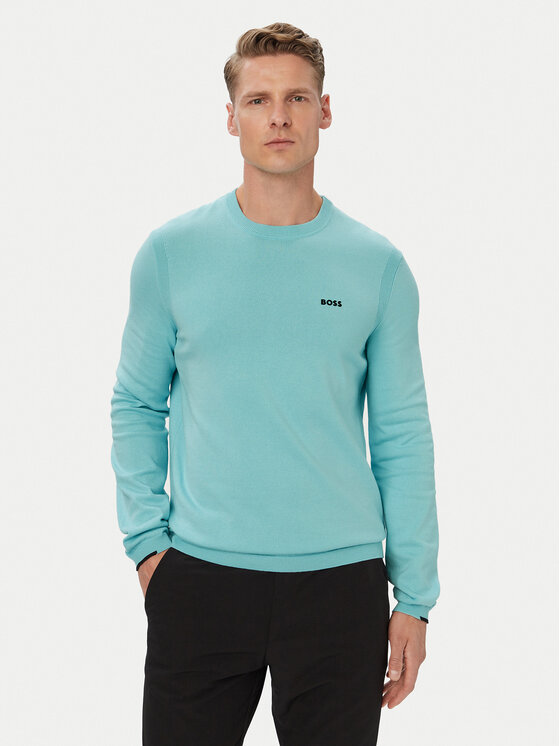 BOSS Пуловер KN_Ever-X CN 50556145 Син Regular Fit