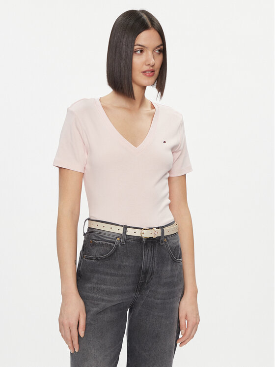 Tommy Hilfiger Tričko New Cody WW0WW40584 Ružová Slim Fit