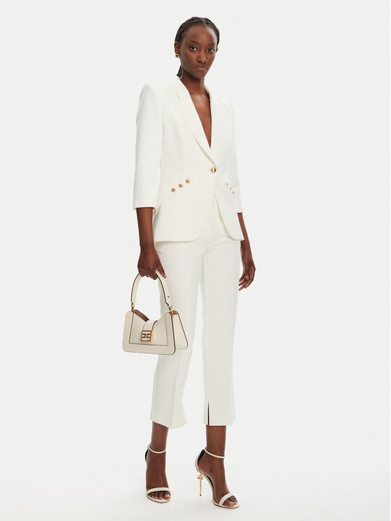 Elisabetta Franchi Elisabetta Franchi Chinosy PA-098-52E2-V320 Biały Regular Fit