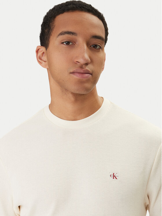Calvin Klein Jeans Calvin Klein Jeans T-Shirt Waffle Badge LV04RD008G Beige Regular Fit