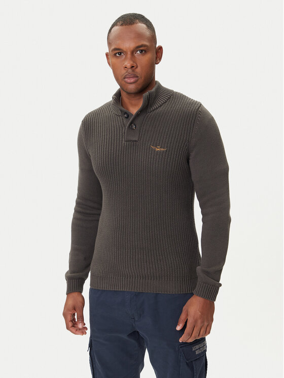 Aeronautica Militare Aeronautica Militare Džemper 252MA1572UL00409 Siva Slim Fit