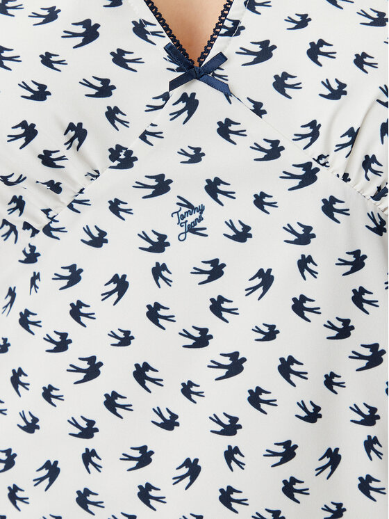 Tommy Jeans Tommy Jeans Rochie de vară Bird DW0DW20336 Alb Regular Fit