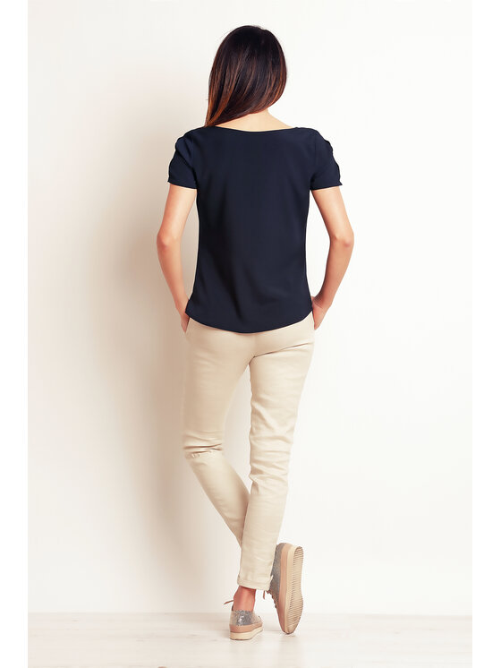 Infinite You Infinite You Bluzka M098 Granatowy Basic Fit