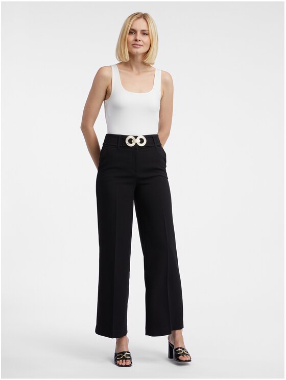 Orsay Orsay Spodnie damskie 355045660000__34 Czarny Loose Fit