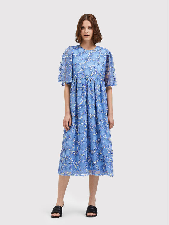 Selected Femme Selected Femme Sukienka koktajlowa Justine 16085467 Niebieski Loose Fit