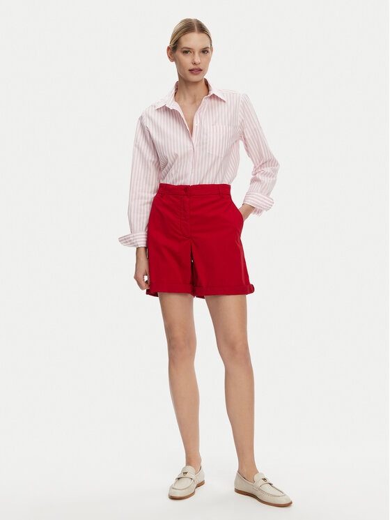 Tommy Hilfiger Tommy Hilfiger Kratke hlače iz tkanine WW0WW42457 Rdeča Regular Fit
