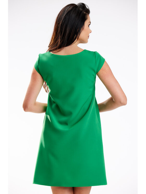 Awama Awama Sukienka letnia A570 Zielony Basic Fit