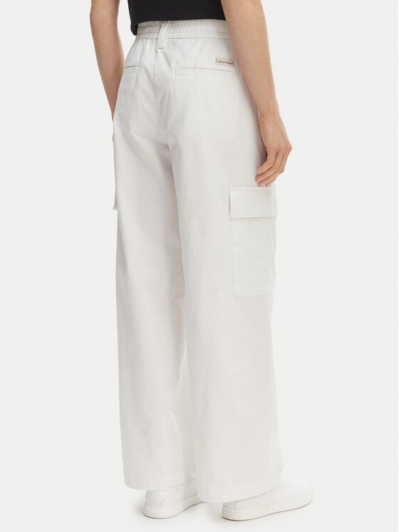 Calvin Klein Jeans Calvin Klein Jeans Cargo stiliaus kelnės LV047F623G Écru Relaxed Fit