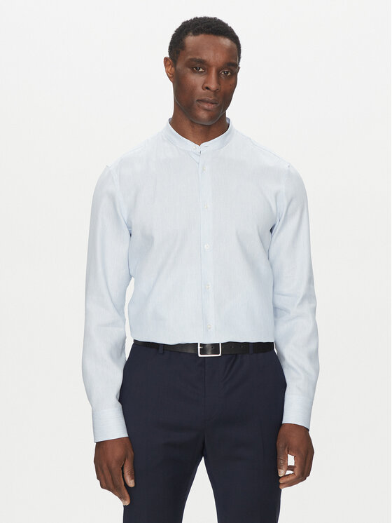 BOSS BOSS Cămașă H-HANK-standup-214 50539233 Albastru celest Slim Fit