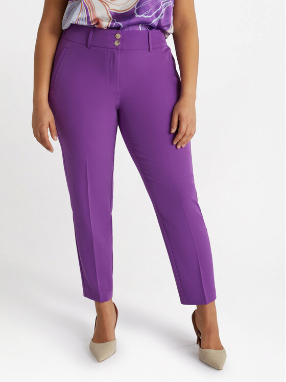 Fiorella Rubino Fiorella Rubino Spodnie materiałowe P108T004761N029 Fioletowy Regular Fit