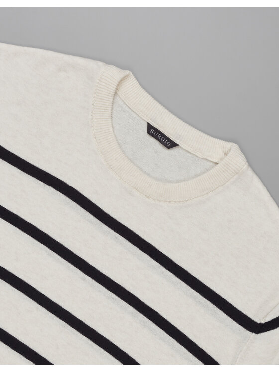 Borgio Borgio T-Shirt positano Biały Classic Fit