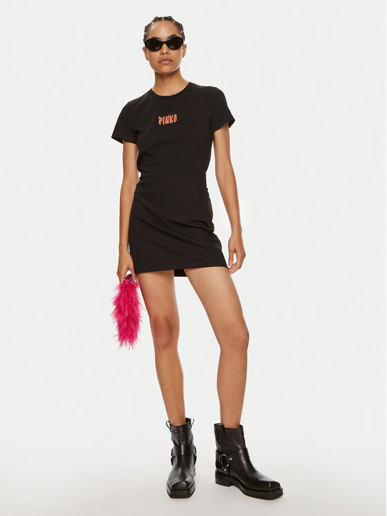 PINKO Pinko T-Shirt Bussolotto 103349 A23W Černá Regular Fit